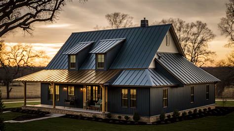 black metal shop house|houses with black metal roofs.